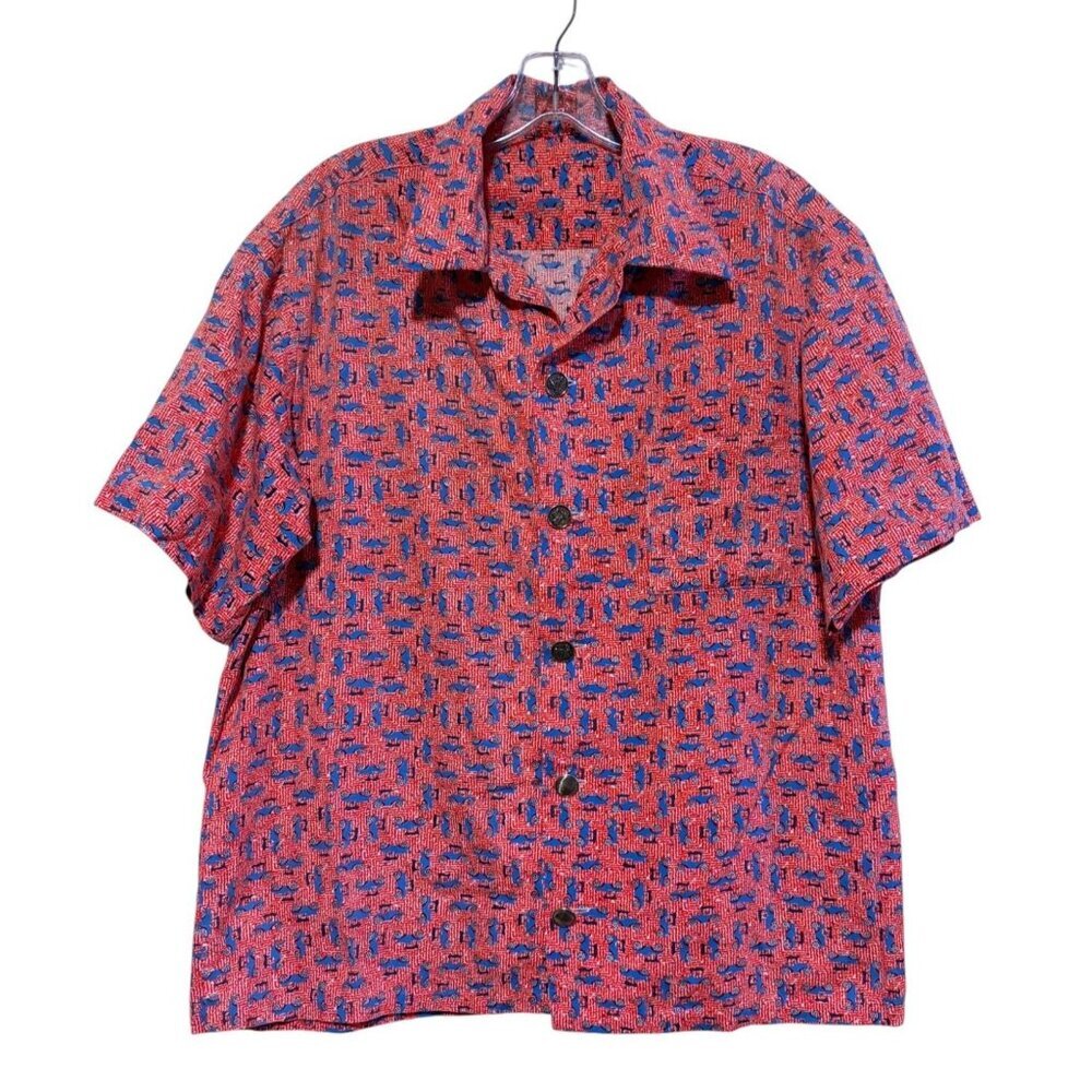 Vintage Casual Shirt 3X Antique Cars Print Shirt Model A Model T 1930s Print